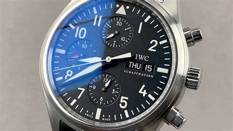 iwc iw3717|IWC Classic Pilot ChronoAutomatic Steel Black Men's .